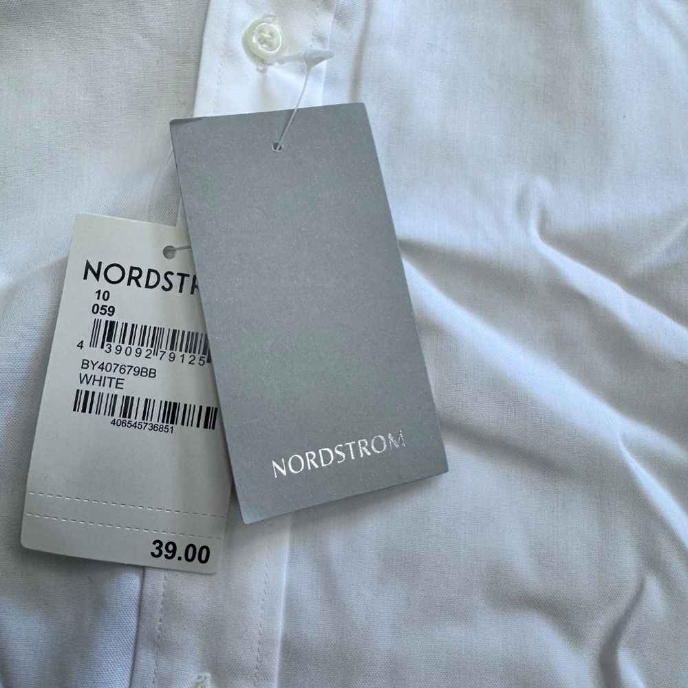 Nordstrom Non-Iron Dress Shirt Size Boys 10 NWT - Picture 4 of 4